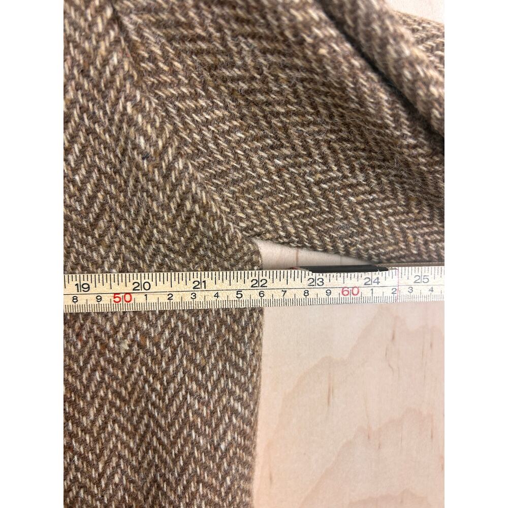 Lauren Ralph Lauren Wool Coat Brown Herringbone Button Front Women’s M - Picture 5 of 11